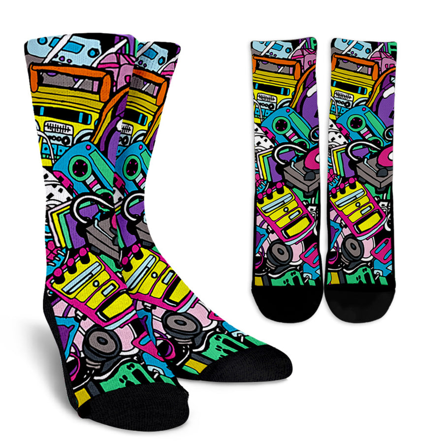 Colorful Music Instruments Crew Socks - Artistic Pod Review