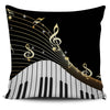 Piano Keys With Music Notes Pillow Cover