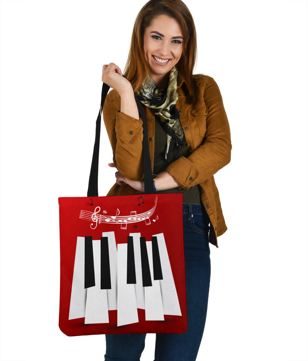 Piano Key And Music Notes Tote Bag