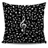 Musical Notes Pillow Case Black