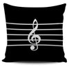Treble Clef and Bass Clef Pillow Cases Black Edition