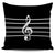 Treble Clef and Bass Clef Pillow Cases Black Edition