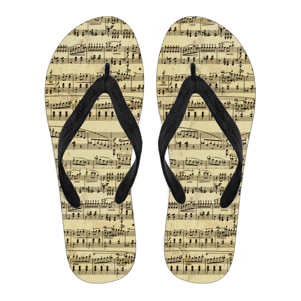 Sheet Music Design Men's Flip Flops