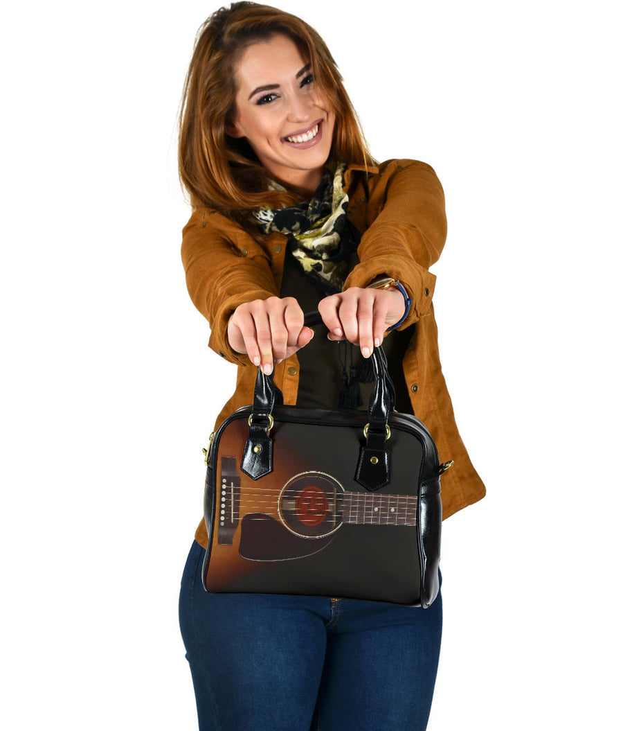 Black Guitar Shoulder Handbag