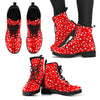 Musical Notes Red Leather Boots