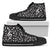 Black Musical Notes High Top Canvas Shoes