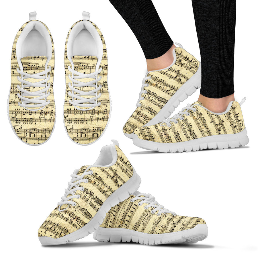 Sheet Music Women Sneakers White Top