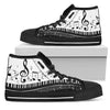 Piano Keys With Music Notes High Tops