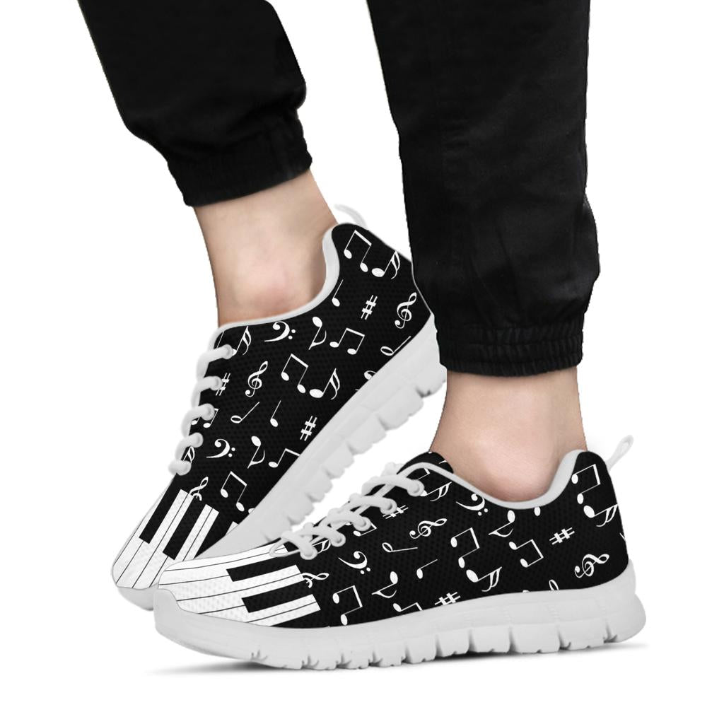 Music Notes With Piano Art Sneakers