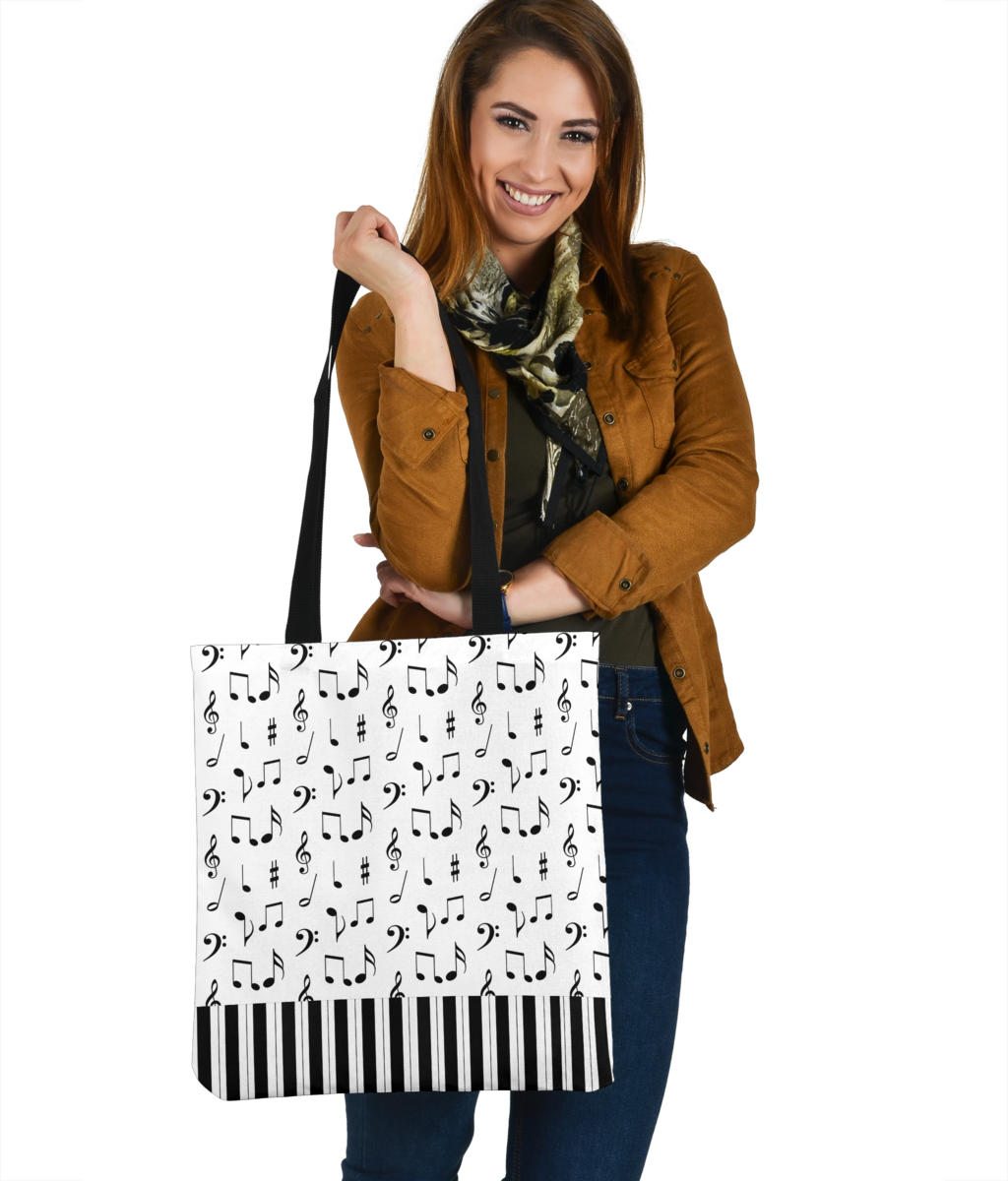 Musical Notes And Piano Art Tote Bag