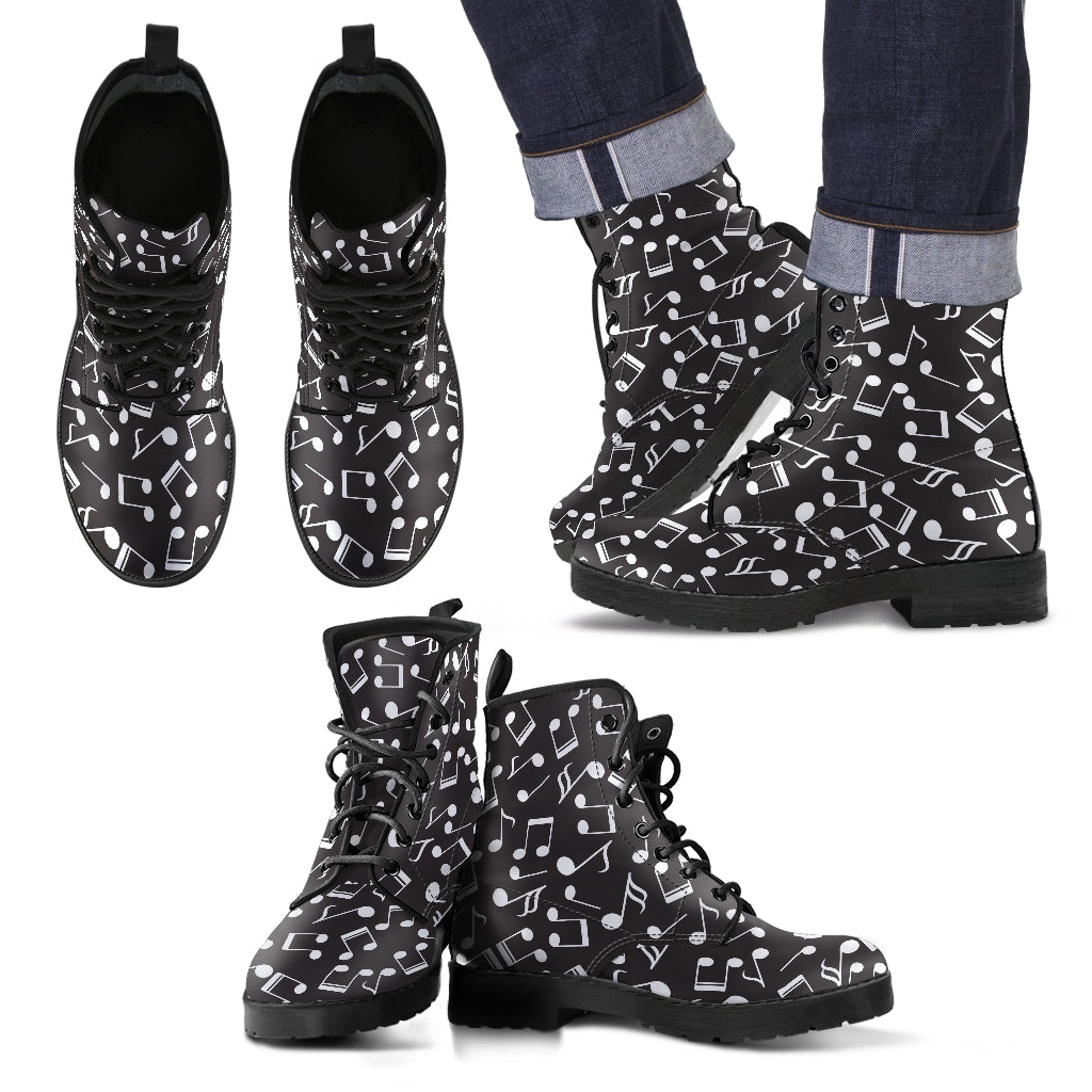 Musical Notes Leather Boots