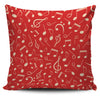 Red Music Note Pillow Cover