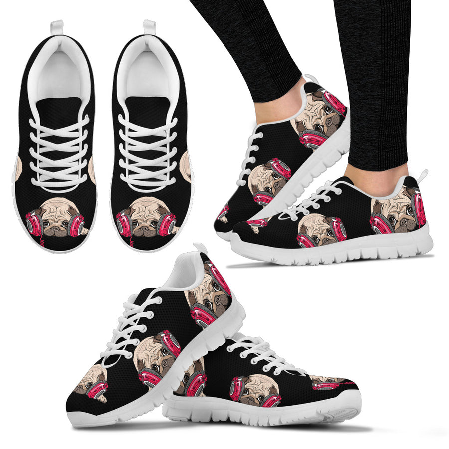 Pug Listen Music Sneaker Women