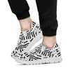 Piano Keys Pattern White Sneakers