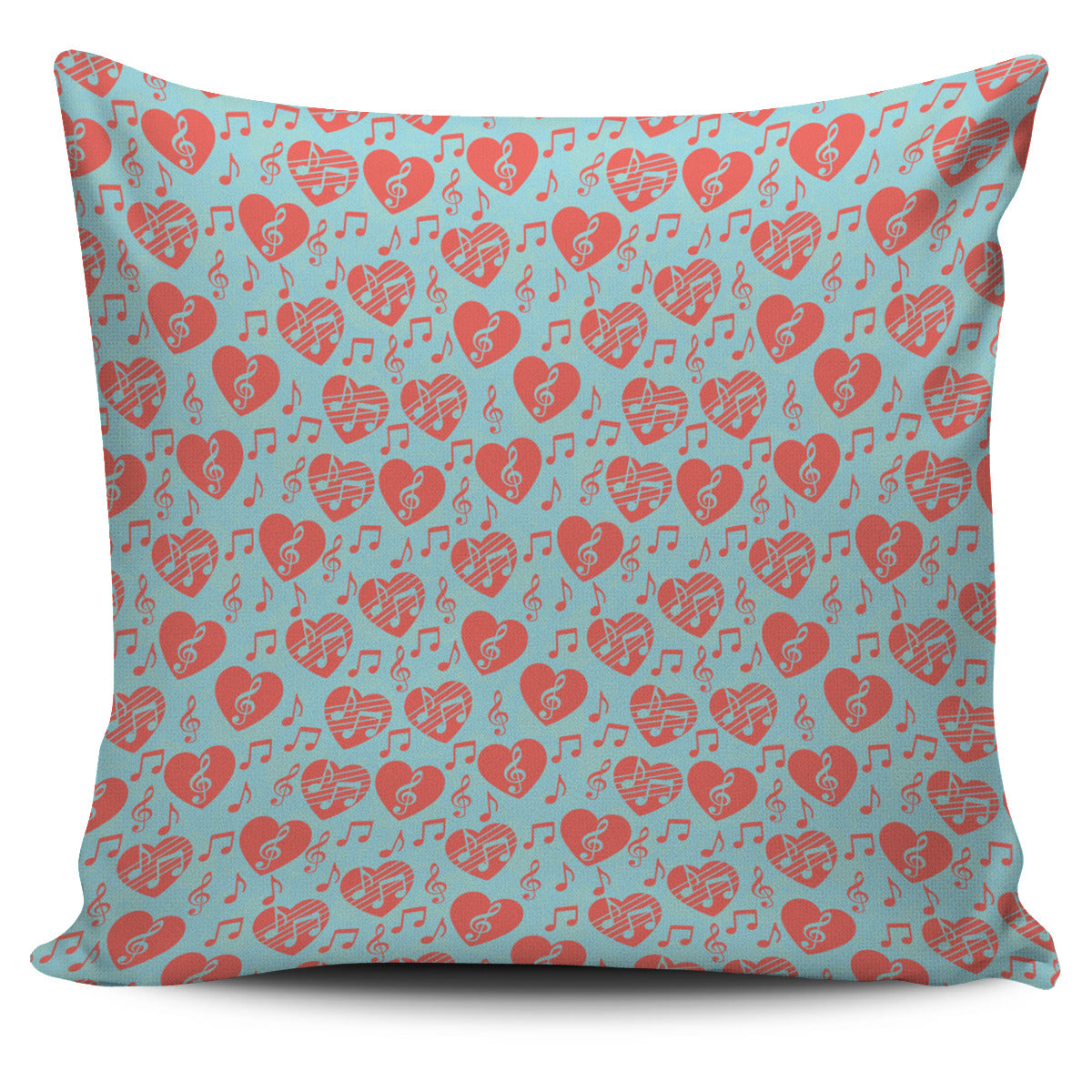Heart and Music Pillow Cover