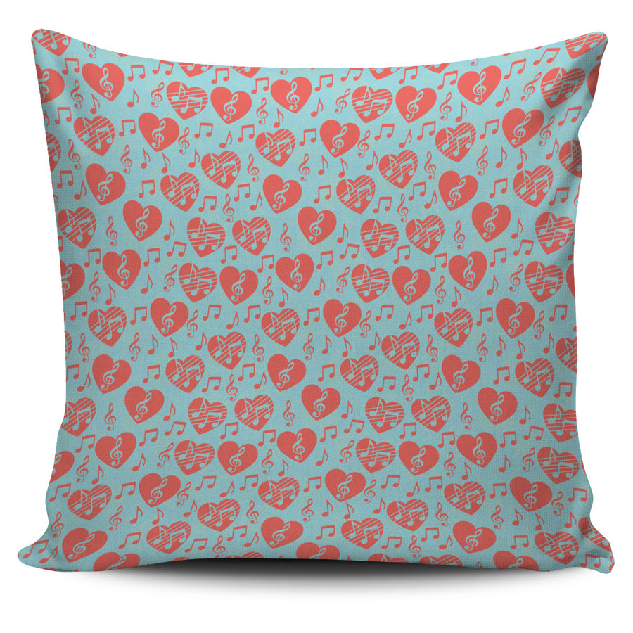 Heart and Music Pillow Cover