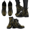 Gold Music Notes Women's Leather Boots