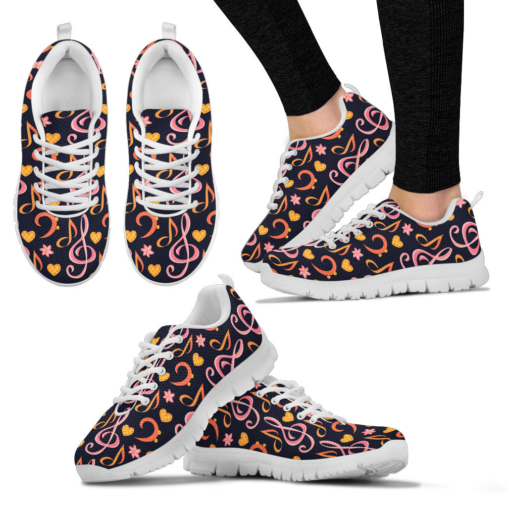 Pink & Orange Clefs Shoes Women Sneakers