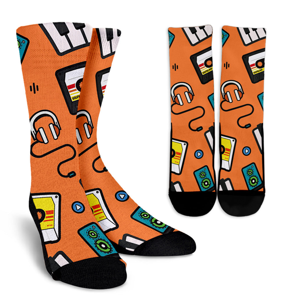 Cartoon Music Instruments Crew Socks - Artistic Pod Review