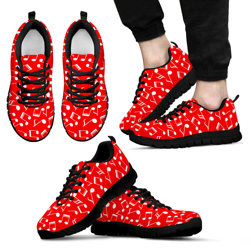 Musical Notes Red Sneakers