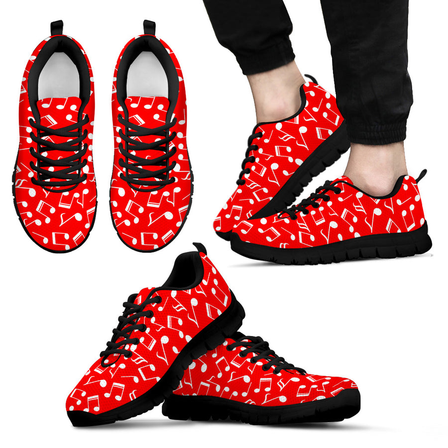 Musical Notes Red Sneakers