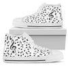 White Musical Notes High Top Canvas Shoes