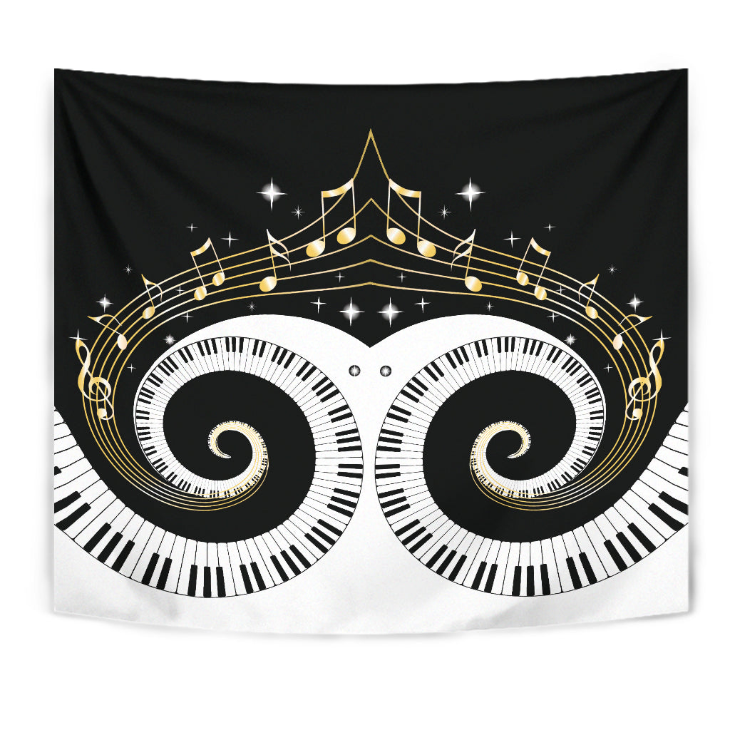 Piano Keys Art Musical Notes Tapestry