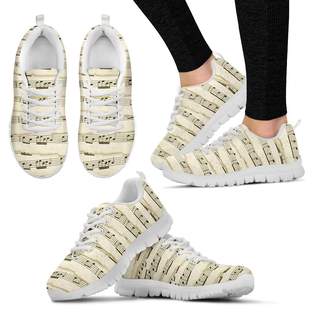 Music Sheet Women Sneakers