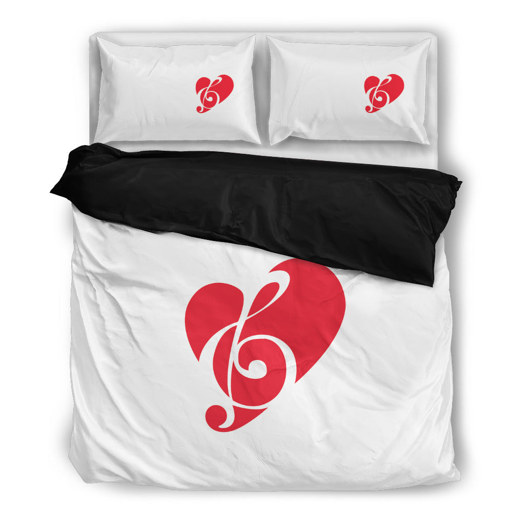 Music Note Heart Bedding Set