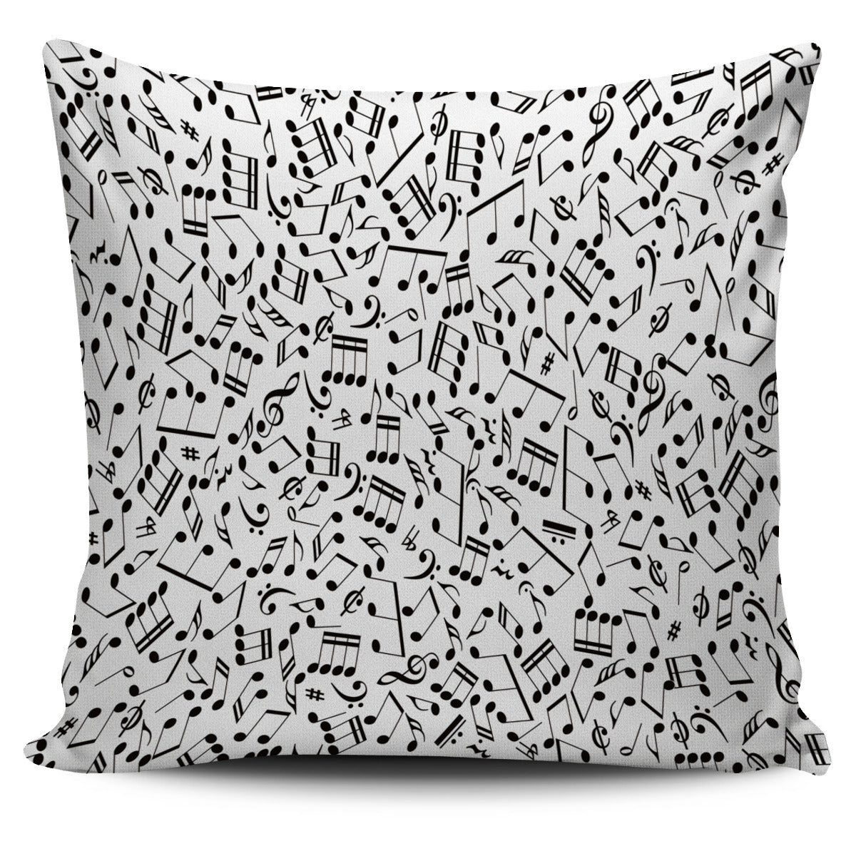 Music Note Black and White Pillow Cover