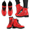 Musical Notes Treble Clef Red Leather Boots