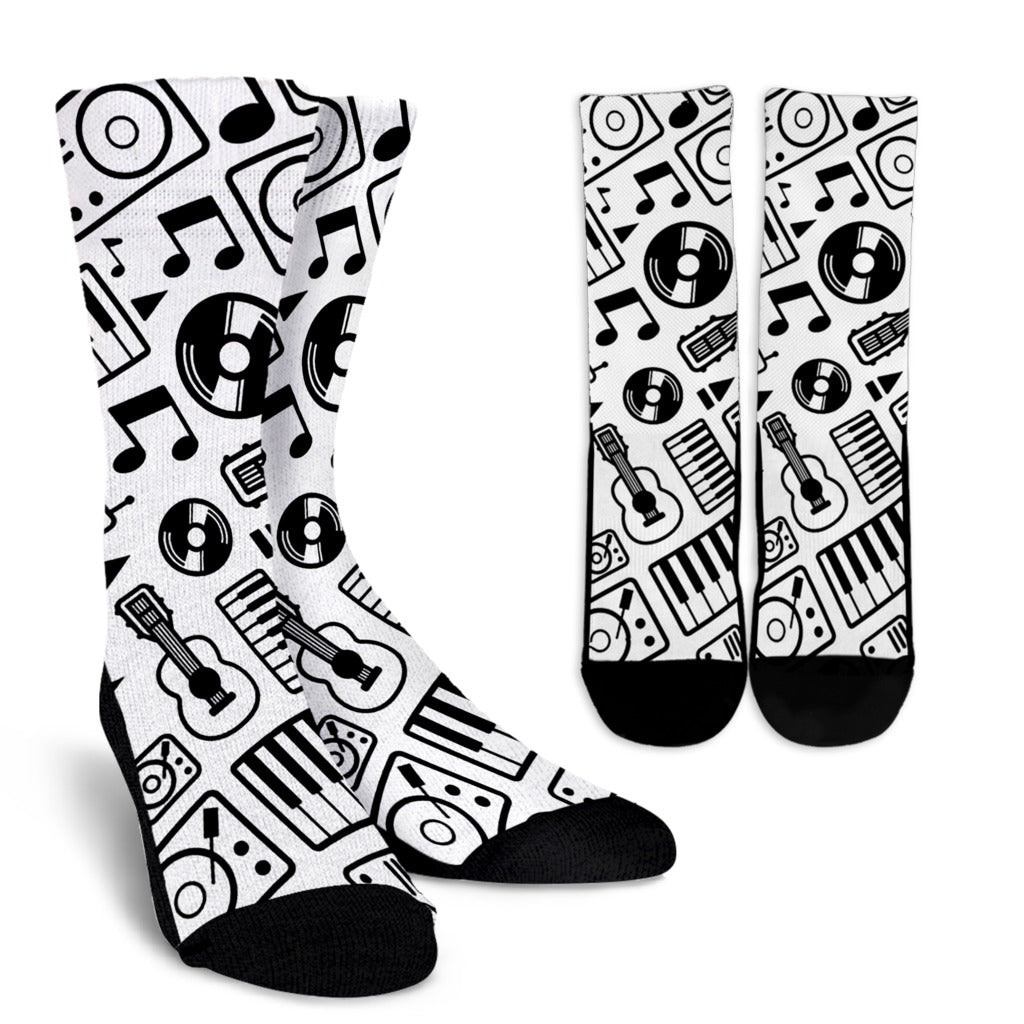 Simple Musical Instruments Crew Socks