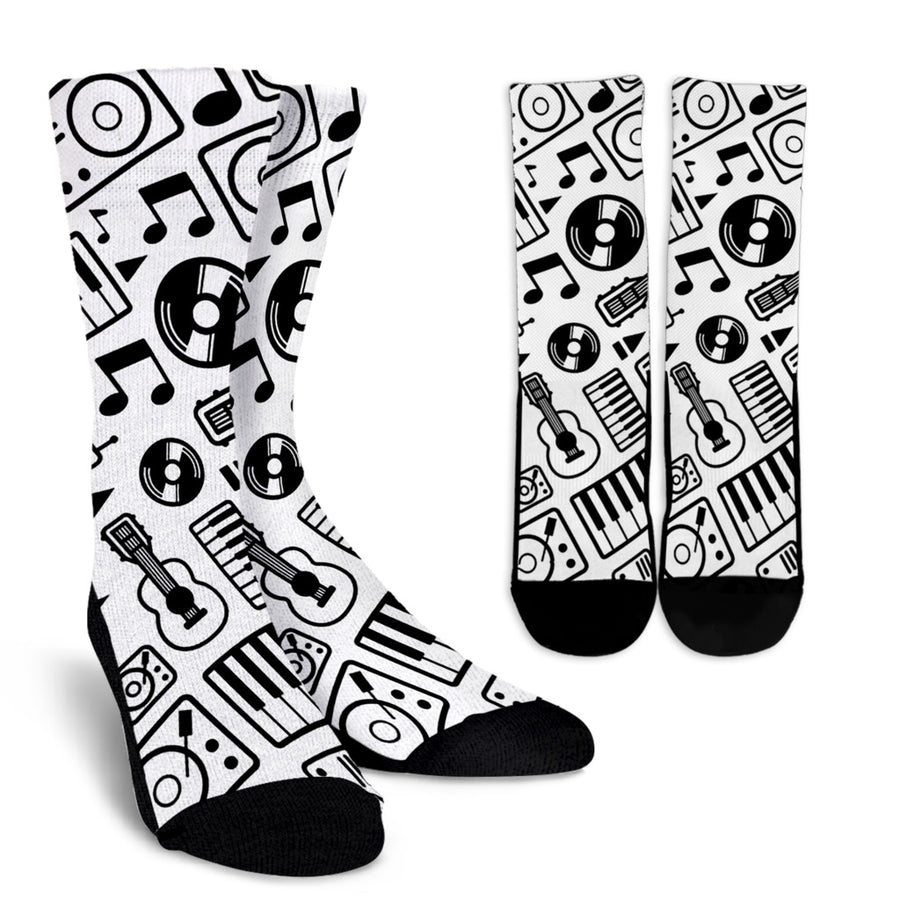 Simple Musical Instruments Crew Socks