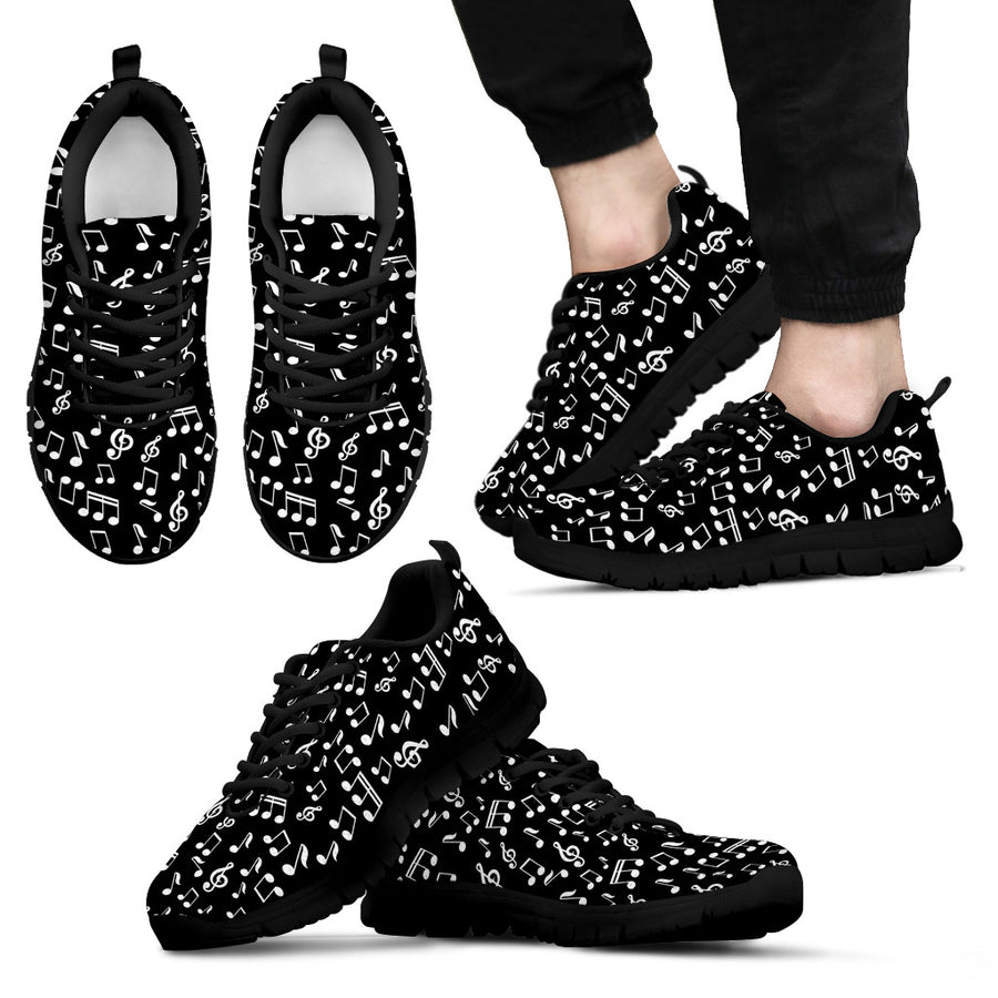 Black Music Notes Men Sneakers - Artistic Pod Review