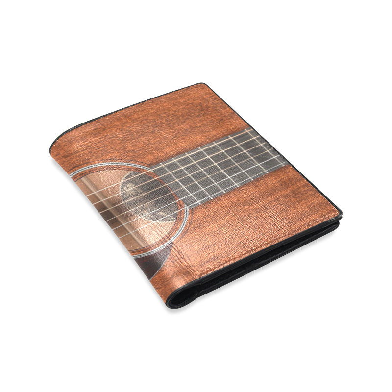 Wood Guitar Leather Wallet