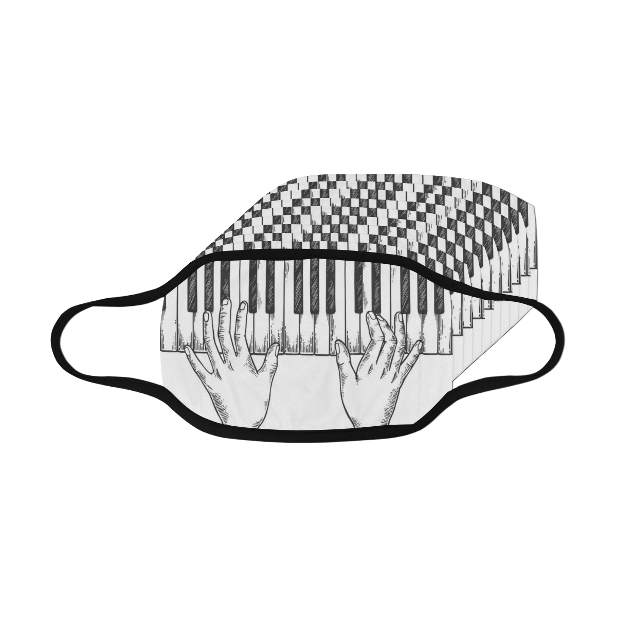 Hands on piano keys Mask