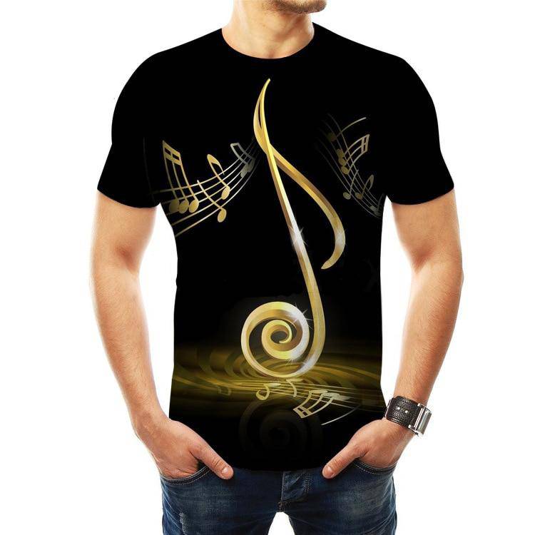 Short Sleeve Music Notes T-shirt