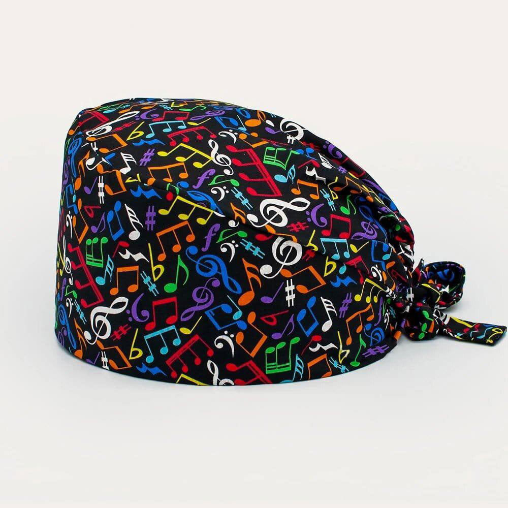 Music Notes Print Scrub Cap