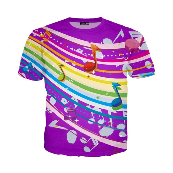 Music Notes 3D Print T-shirt
