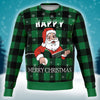 Santa Claus Playing Guitar Green Sweatshirt