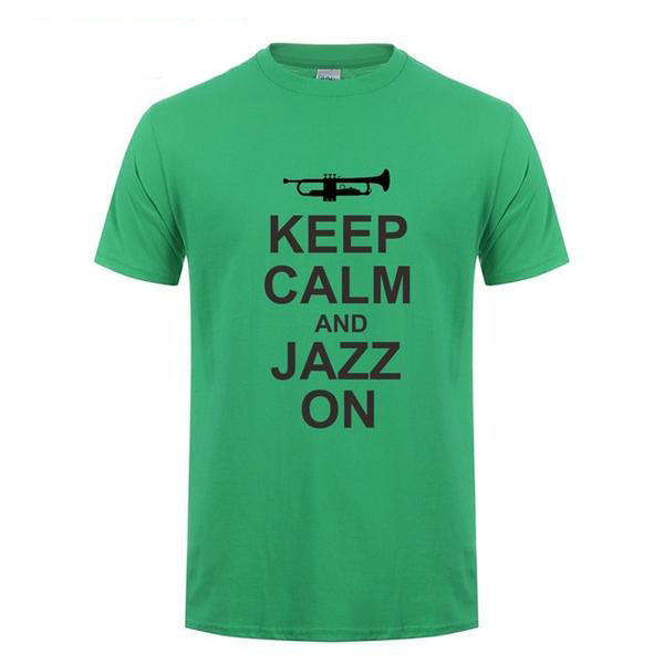 Trumpet Keep Clam & Jazz On T-shirt