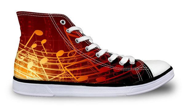 Musical Note Women High Top Sneakers