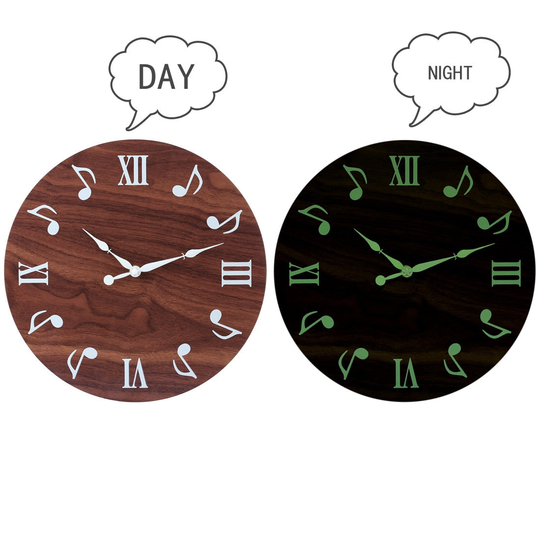 Glow in the Dark Music Notes Clock