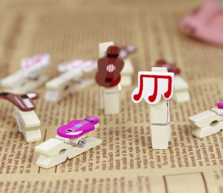 Free - Musical Note Wooden Clip Set ( 12 Pcs )