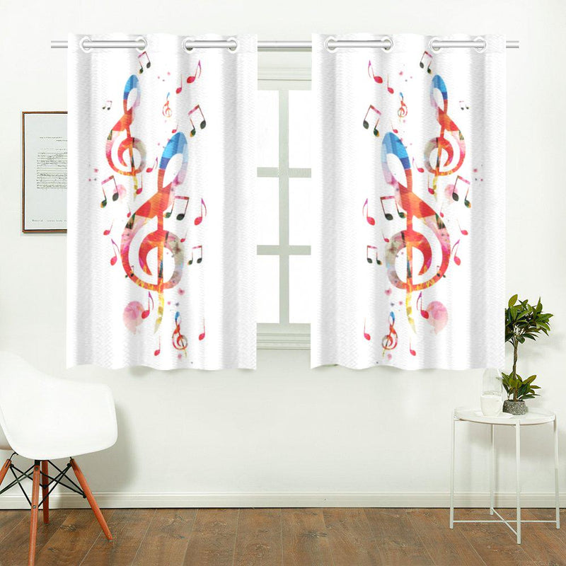 Classical Guitar Window Curtains - Artistic Pod