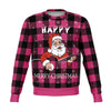 Santa Claus Playing Guitar Pink Sweatshirt