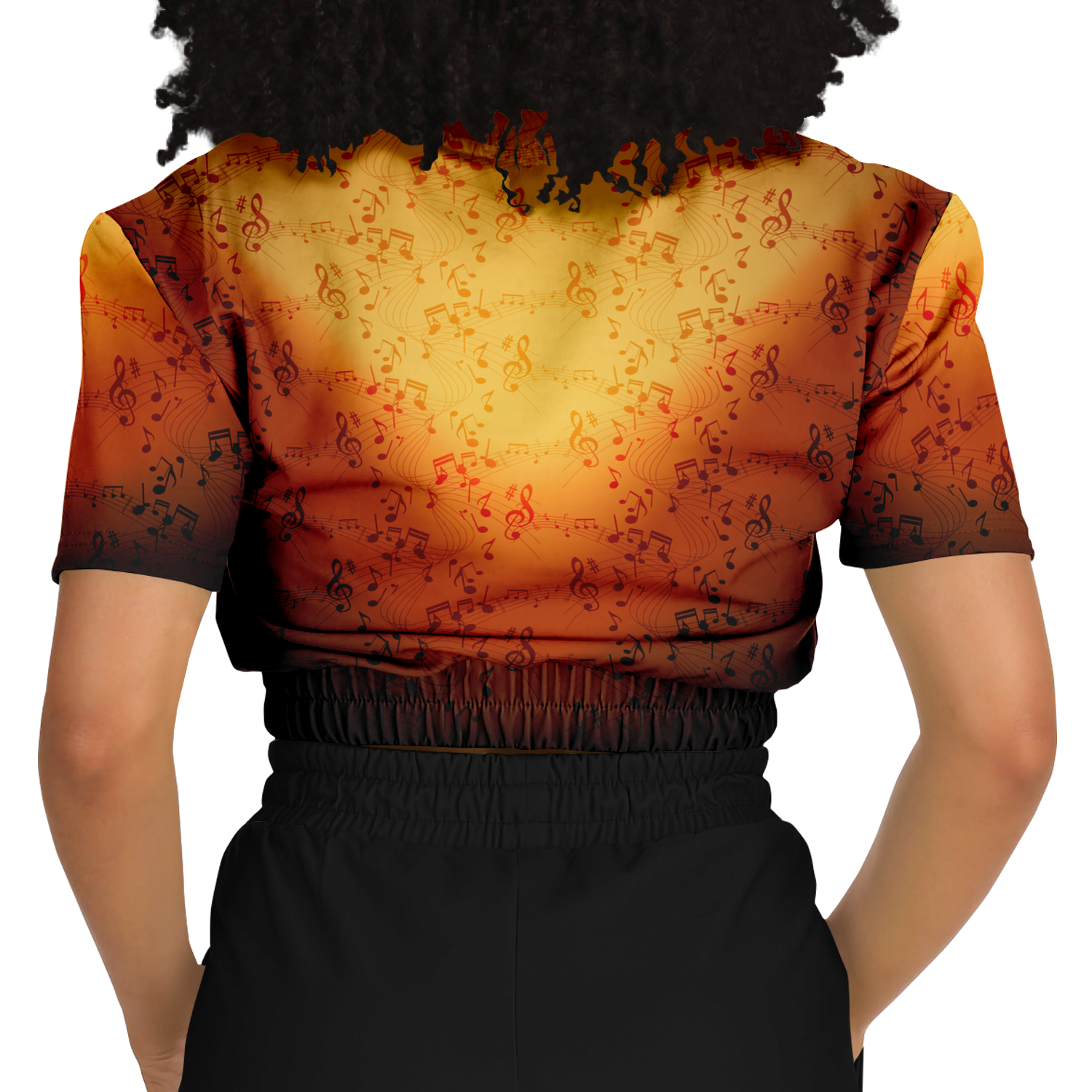 Music Notes Cropped Sweatshirt