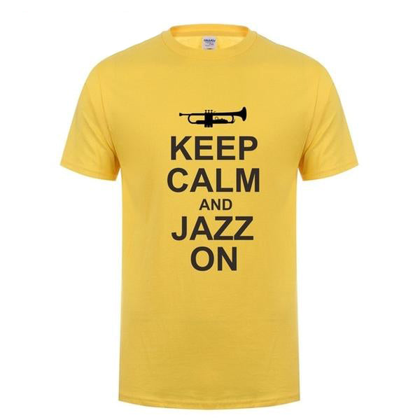 Trumpet Keep Clam & Jazz On T-shirt