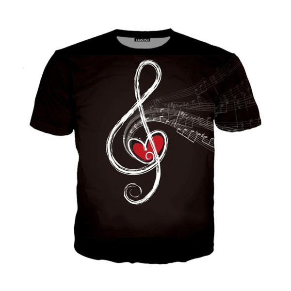 Music Notes 3D Print T-shirt