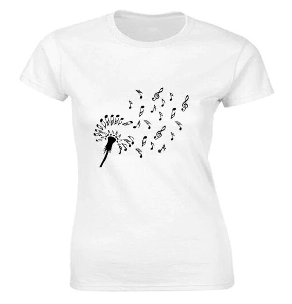 Music Symbol Print T-shirt